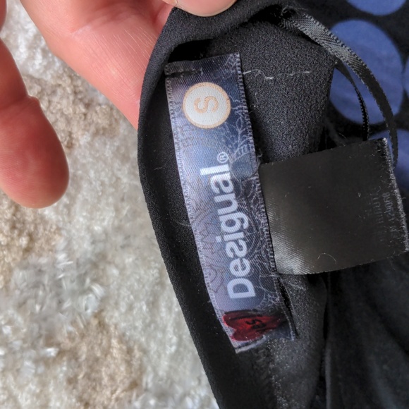 Desigual summer top, black with festival print, size S - Picture 8 of 9